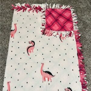 Pink Dinosaur Fleece Blanket